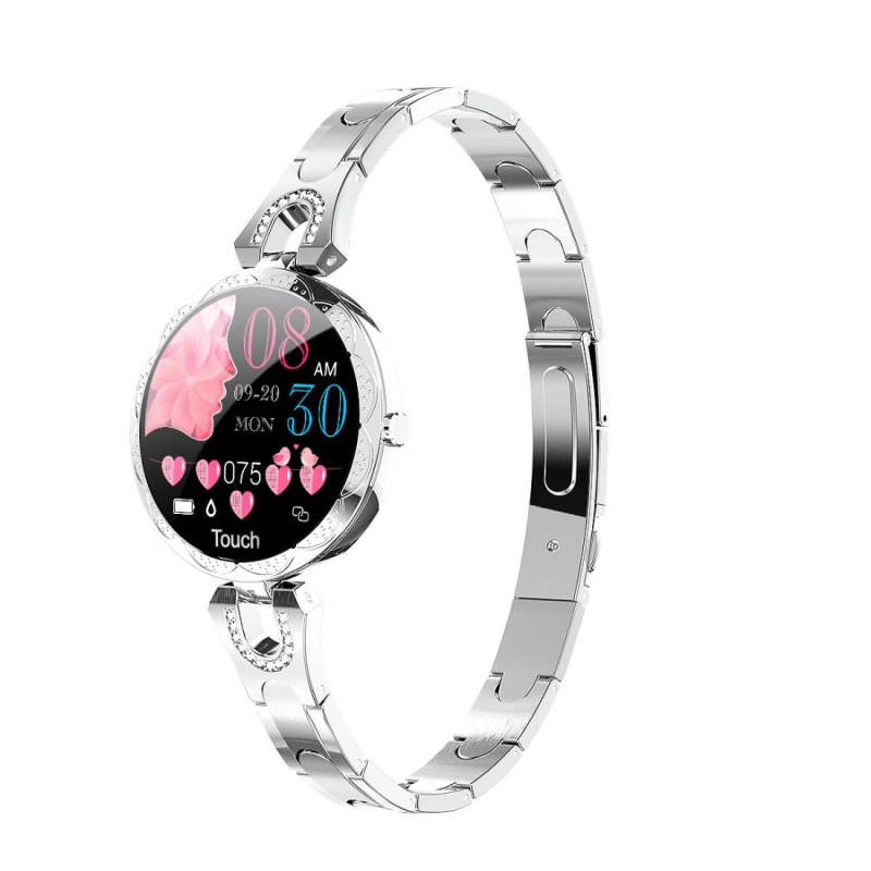 Montre Connecté Femme Élégante Ecran LCD 1,08 Pouce Smartwatch Cardio Sommeil - Couleur Gris